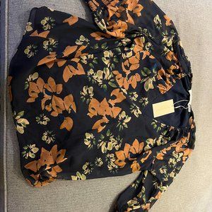 Ramy Brook navy painted randy blouse size XXS